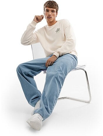 Felpa in cotone biologico da uomo lifestyle uomo lounge sand