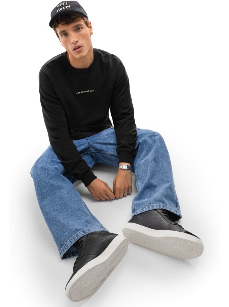 Felpa in cotone biologico da uomo lifestyle uomo relax Nero - Kiabi