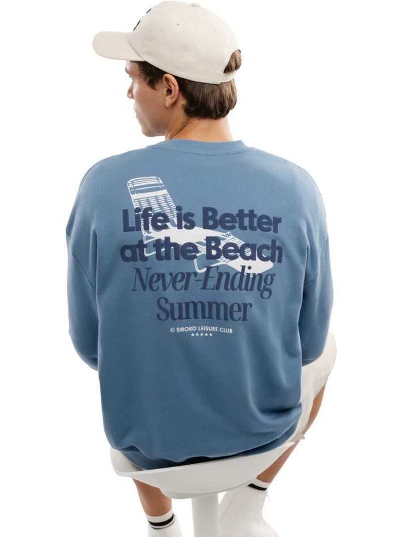 Felpa in cotone biologico da uomo lifestyle uomo summer Blu - Kiabi