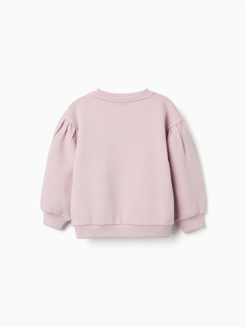 Felpa in cotone com fiori ricamati - Kiabi