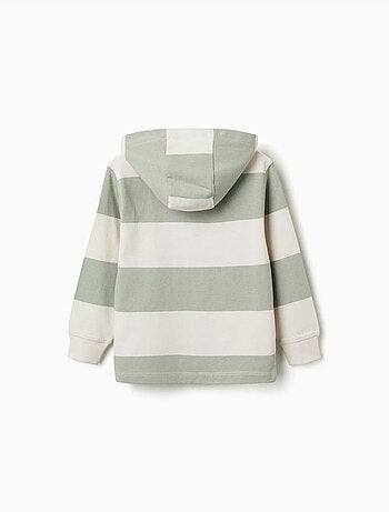 Felpa in cotone con cappuccio a righe