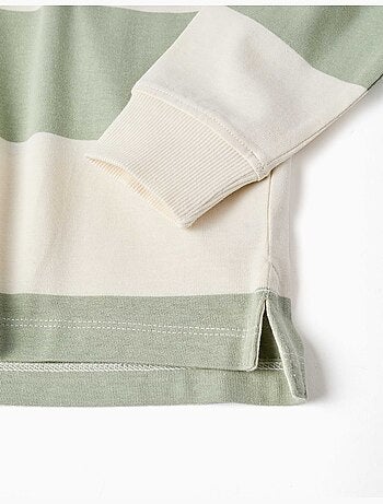 Felpa in cotone con cappuccio a righe