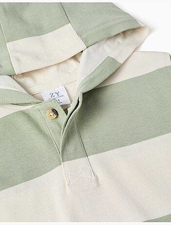 Felpa in cotone con cappuccio a righe