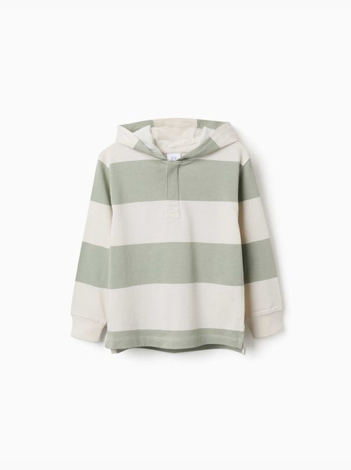 Felpa in cotone con cappuccio a righe - Kiabi Felpa in cotone con cappuccio a righe - Kiabi