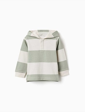 Felpa in cotone con cappuccio a righe