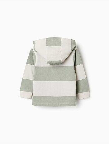 Felpa in cotone con cappuccio a righe