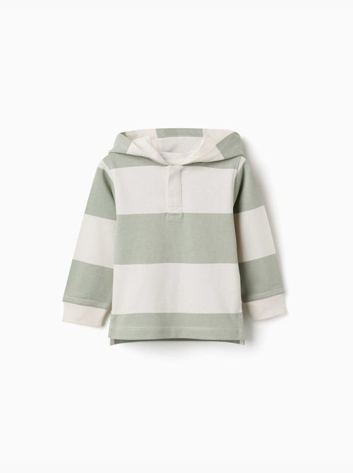 Felpa in cotone con cappuccio a righe - Kiabi Felpa in cotone con cappuccio a righe - Kiabi