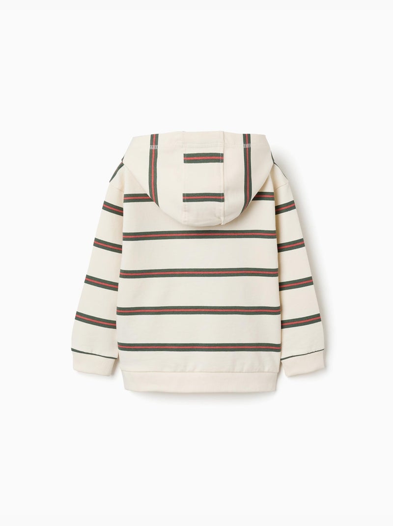 Felpa in cotone con cappuccio e righe Beige chiaro - Kiabi