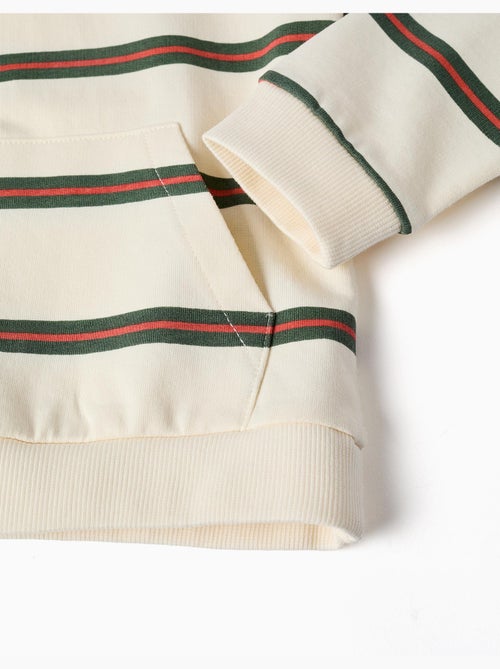 Felpa in cotone con cappuccio e righe - Kiabi