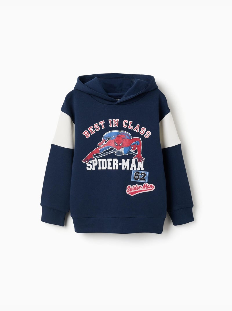 Felpa in cotone con cappuccio e stampa spider-man Blu scuro - Kiabi