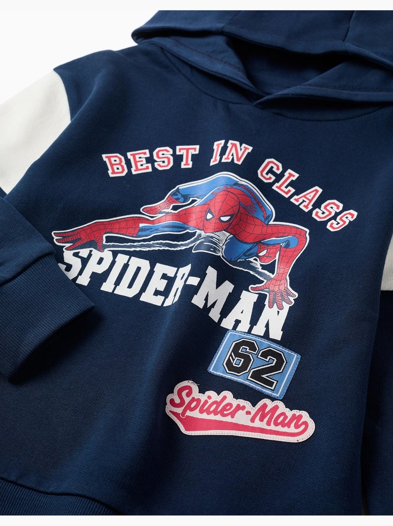 Felpa in cotone con cappuccio e stampa spider-man Blu scuro - Kiabi