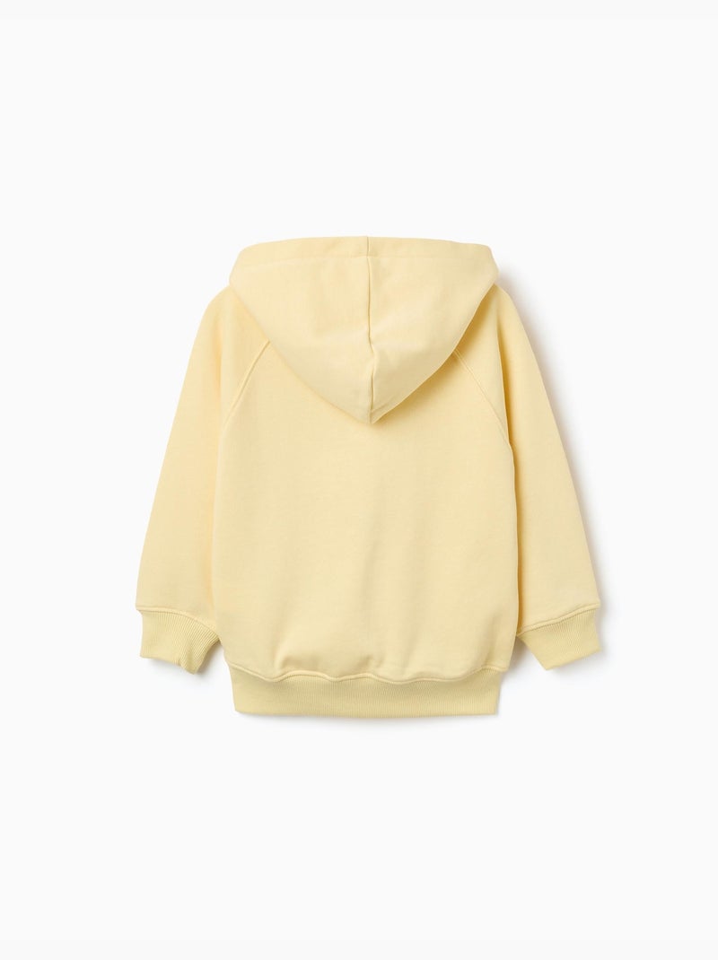 Felpa in cotone con cappuccio e tasca a marsupio Giallo - Kiabi