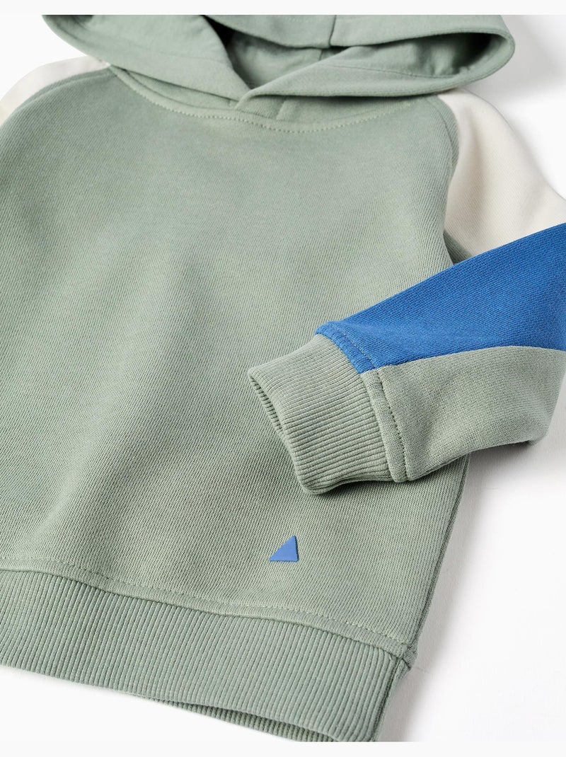 Felpa in cotone con cappuccio Verde - Kiabi