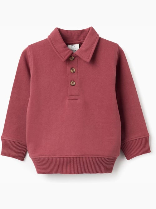 Felpa in cotone con collar - Kiabi