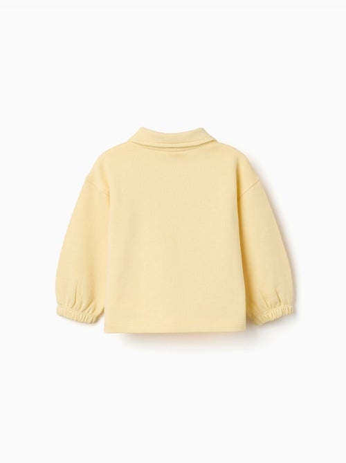 Felpa in cotone con colletto polo e stampa - Kiabi
