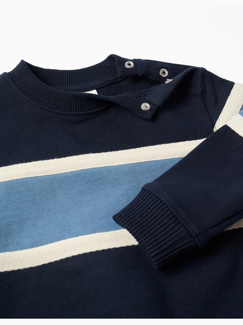 Felpa in cotone con colour block Blu Blu - Kiabi