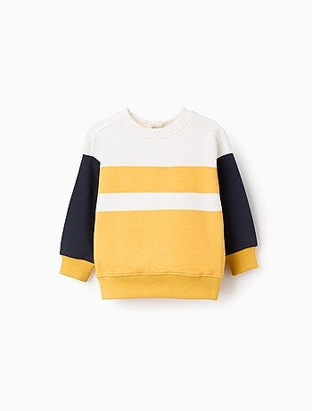 Felpa in cotone con colour block