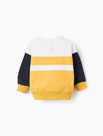 Felpa in cotone con colour block
