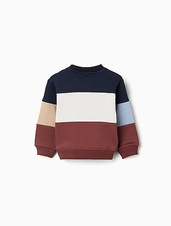 Felpa in cotone con colour block