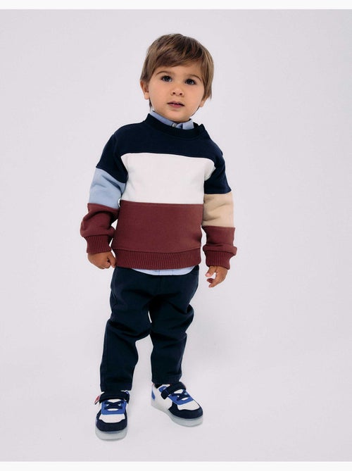Felpa in cotone con colour block - Kiabi
