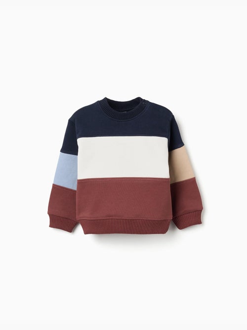 Felpa in cotone con colour block - Kiabi