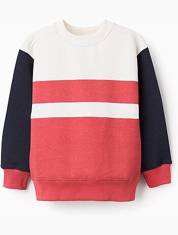 Felpa in cotone con colour block