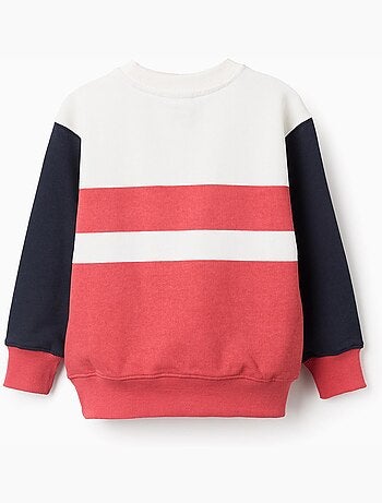 Felpa in cotone con colour block