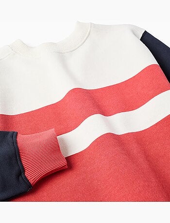 Felpa in cotone con colour block