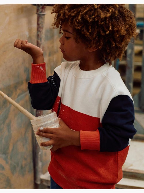 Felpa in cotone con colour block - Kiabi