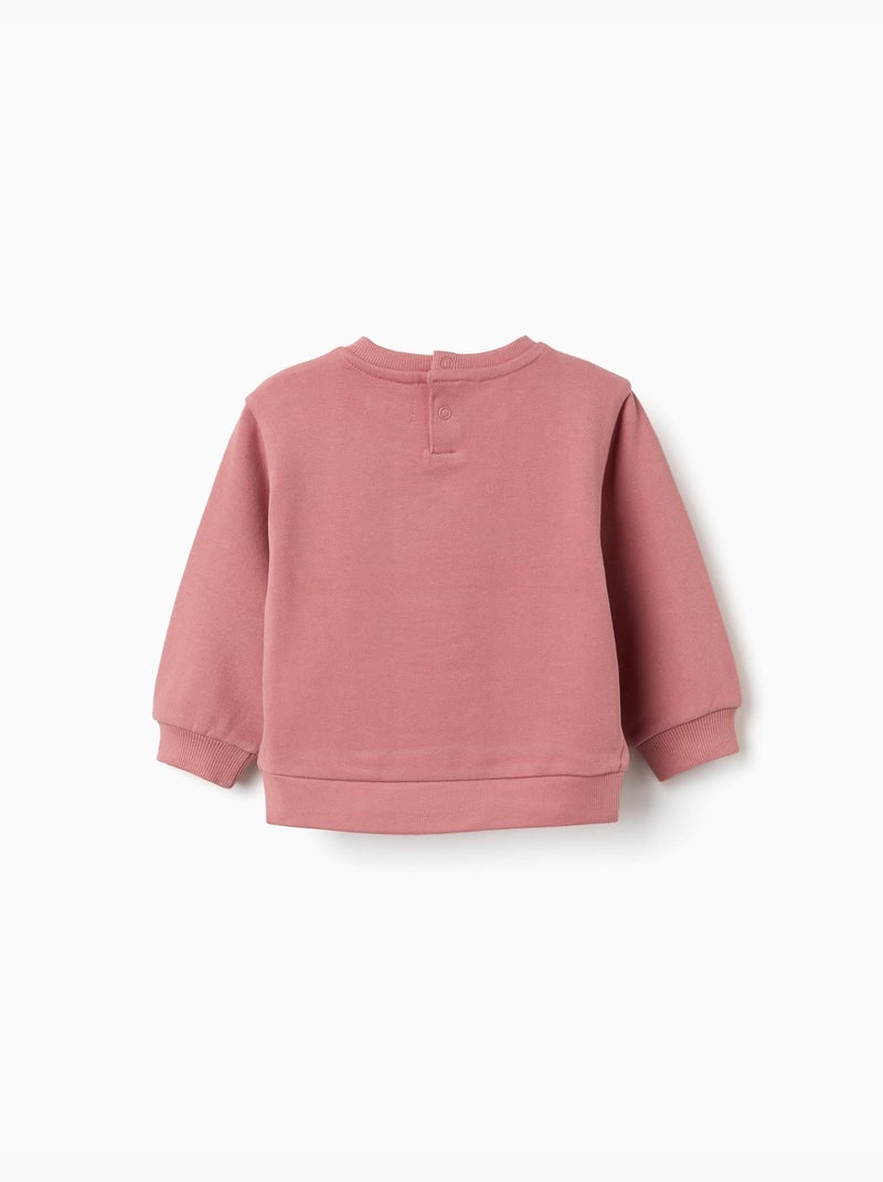 Felpa in cotone con cuore ricamato Rosa - Kiabi