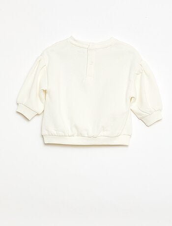 Felpa in cotone con decorazione sul davanti