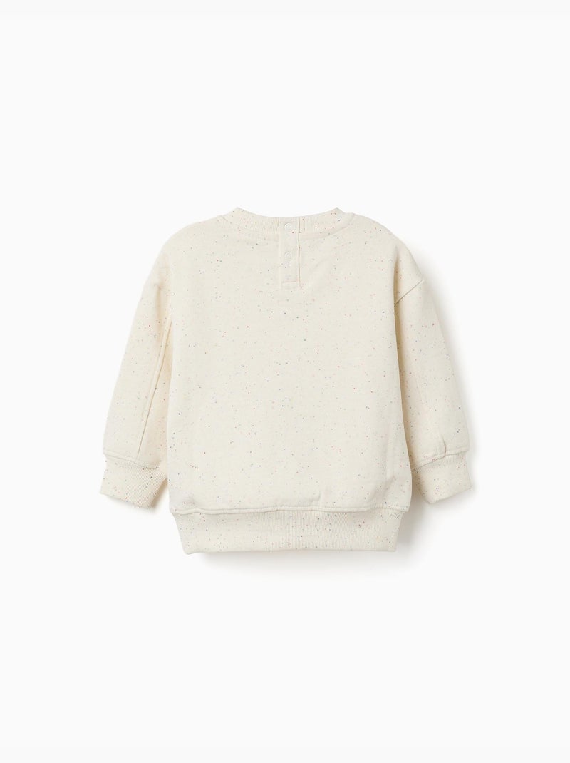 Felpa in cotone con fili colorati Bianco - Kiabi