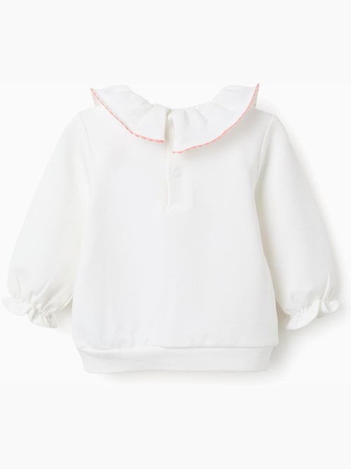 Felpa in cotone con fiori in rilievo - Kiabi