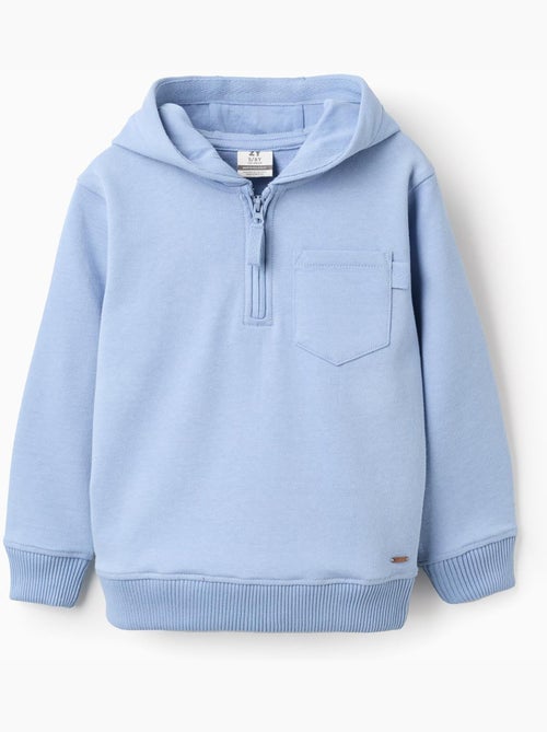 Felpa in cotone con mezzo zip e hood - Kiabi