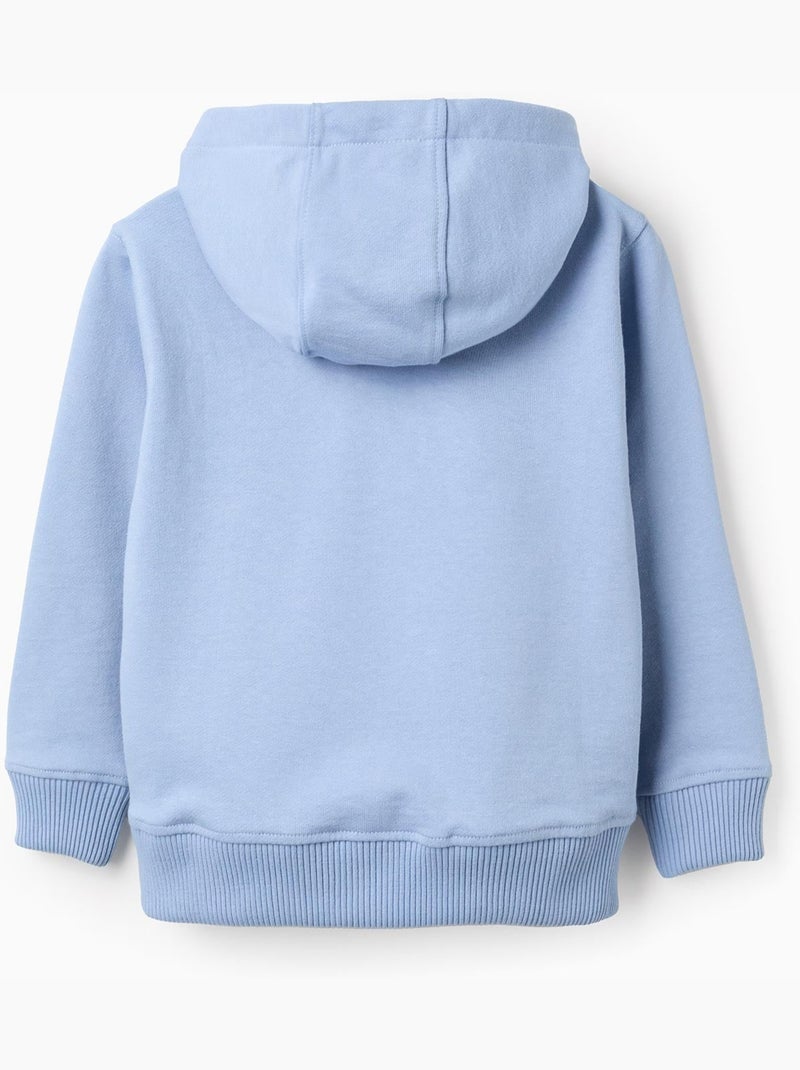 Felpa in cotone con mezzo zip e hood Blu chiaro - Kiabi