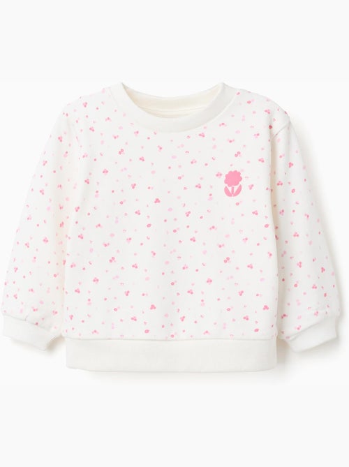 Felpa in cotone con motivo floreale - Kiabi