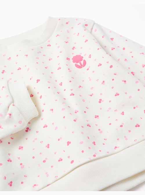 Felpa in cotone con motivo floreale - Kiabi