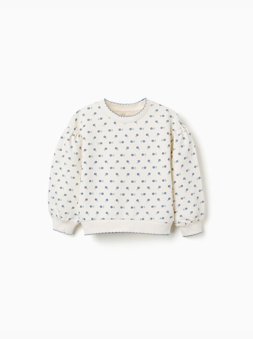 Felpa in cotone con motivo floreale - Kiabi