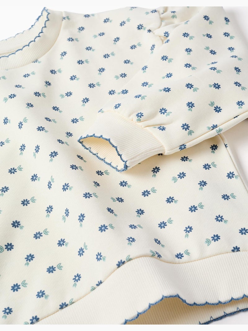 Felpa in cotone con motivo floreale Bianco - Kiabi