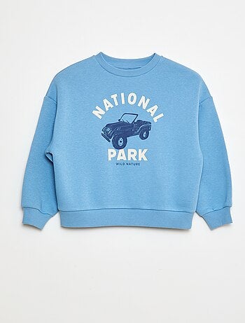 Felpa in cotone con motivo sulla schiena