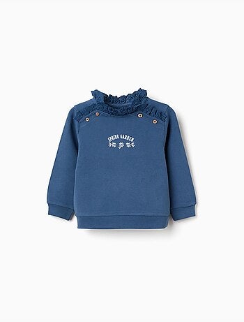 Felpa in cotone con ricamo spring garden