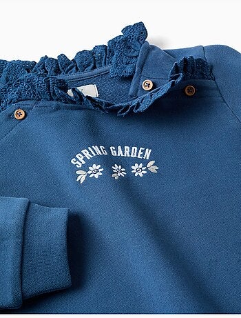 Felpa in cotone con ricamo spring garden