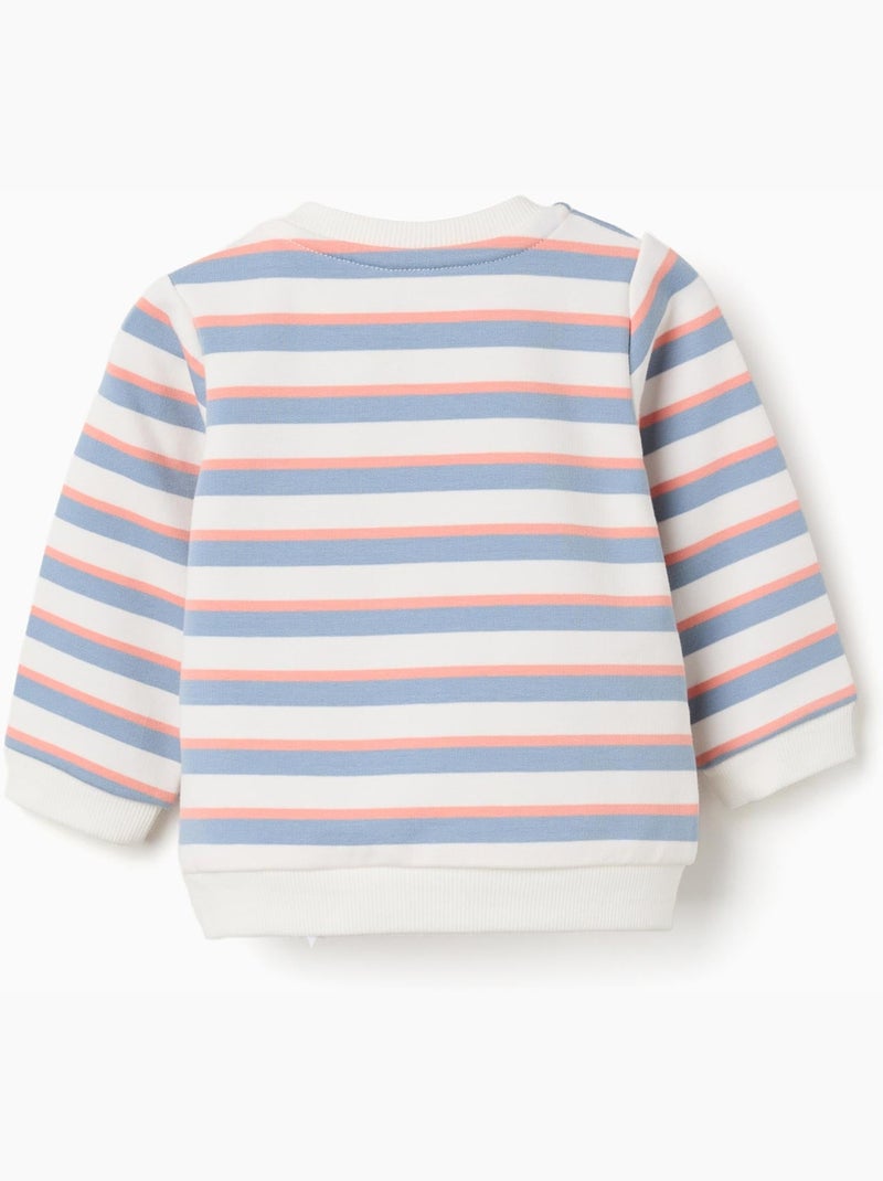 Felpa in cotone con righe Bianco - Kiabi
