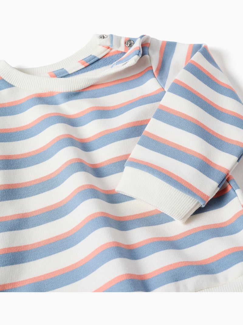 Felpa in cotone con righe Bianco - Kiabi