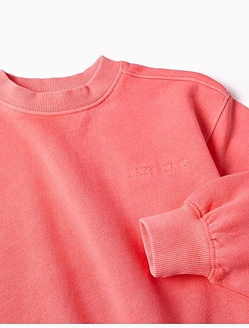 Felpa in cotone con spalle scese