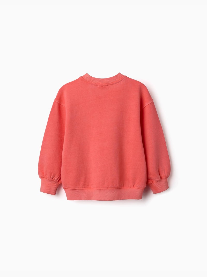 Felpa in cotone con spalle scese Arancione corallo - Kiabi