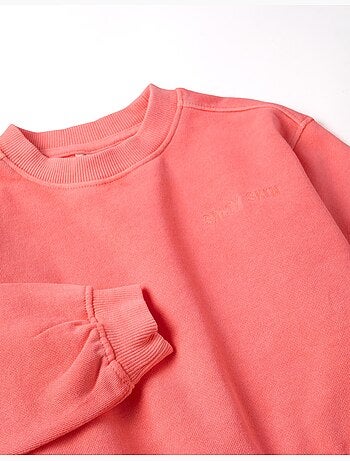Felpa in cotone con spalle scese
