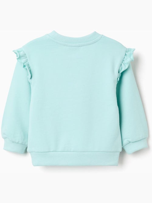 Felpa in cotone con stampa floreale e volant - Kiabi