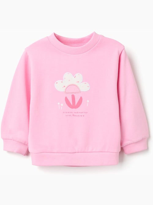 Felpa in cotone con stampa floreale frontale - Kiabi