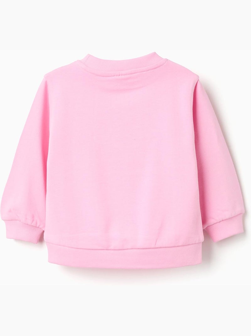 Felpa in cotone con stampa floreale frontale Rosa - Kiabi